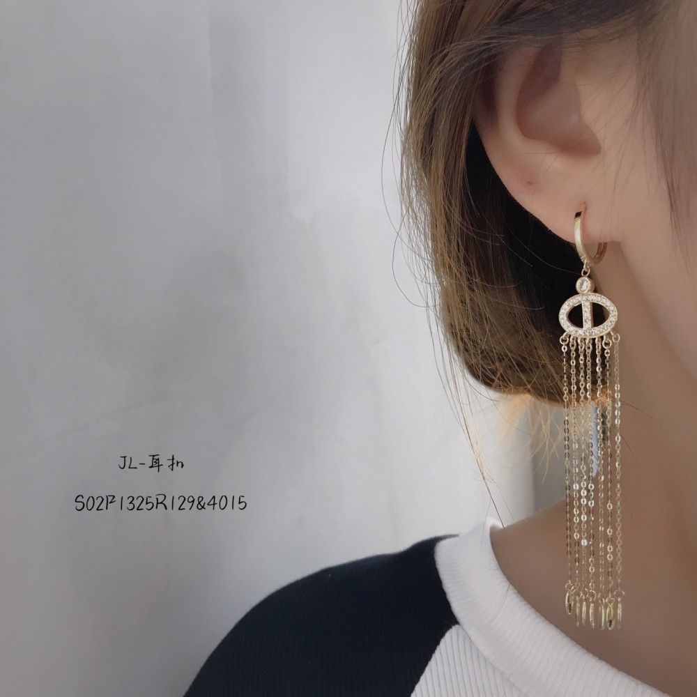 14K 金  ロングイヤリング-076