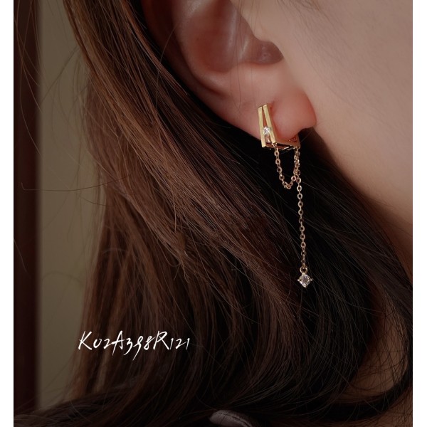 14K 金  ロングイヤリング-077