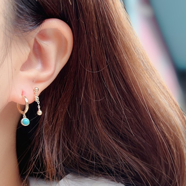 14K/10K 金  カラフルイヤピン-032