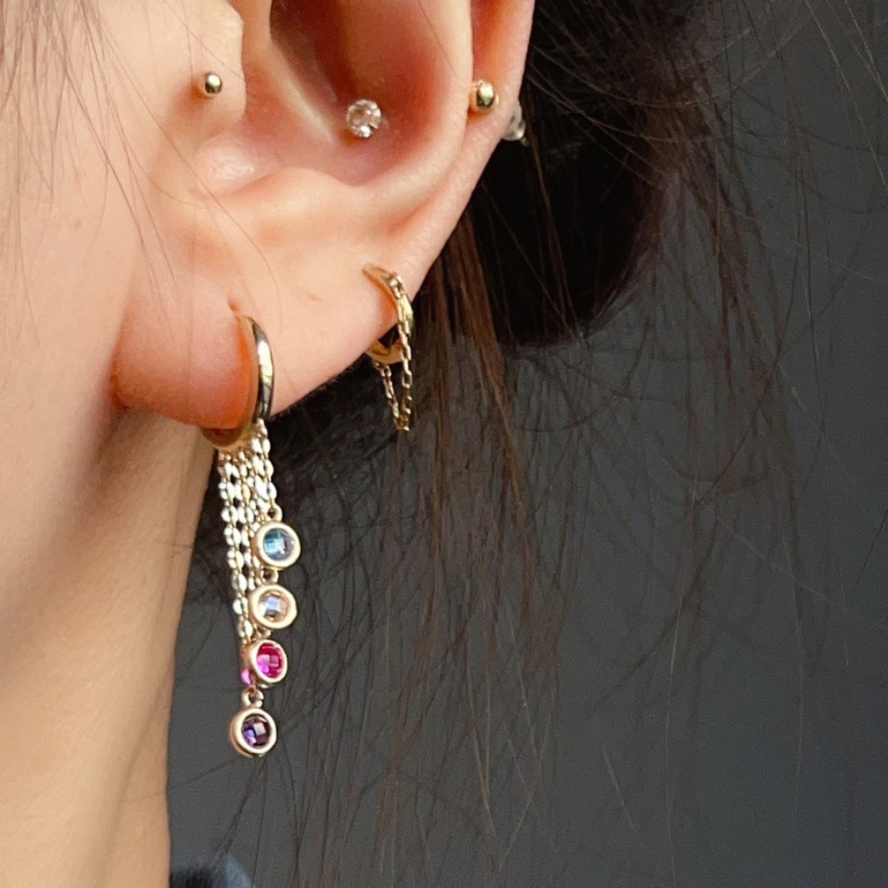 14K/10K 金  カラフルイヤピン-035 14K/10K 金  カラフルイヤピン-035