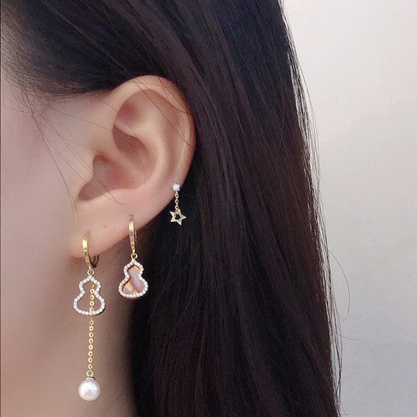 14K/10K 金  カラフルイヤピン-037