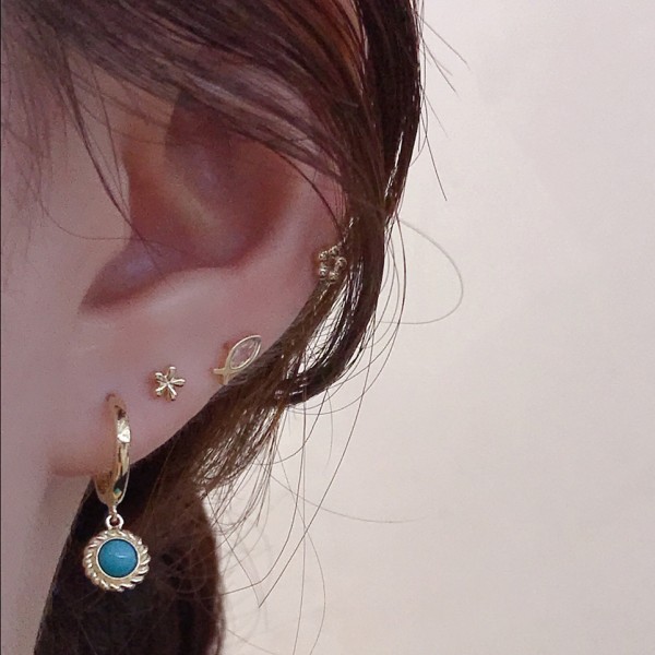 14K/10K 金  カラフルイヤピン-040