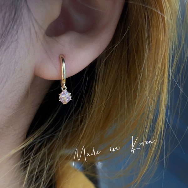 14K/10K 金  カラフルイヤピン-074