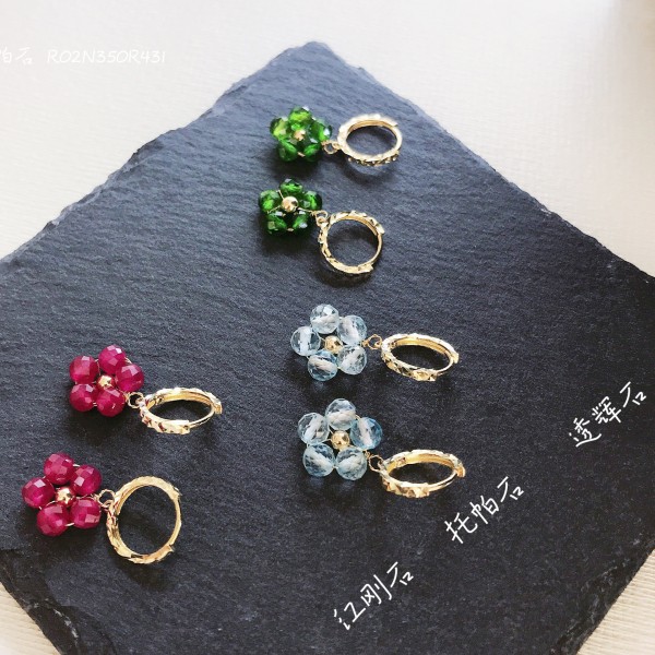 14K/10K 金  カラフルイヤピン-079