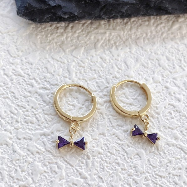 14K/10K 金  カラフルイヤピン-082