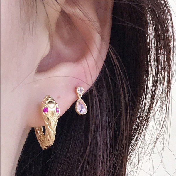 14K/10K 金  カラフルイヤピン-085