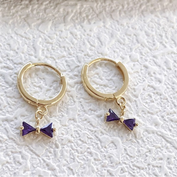 14K/10K 金  カラフルイヤピン-086