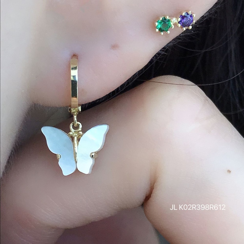 14K/10K 金  カラフルイヤピン-093