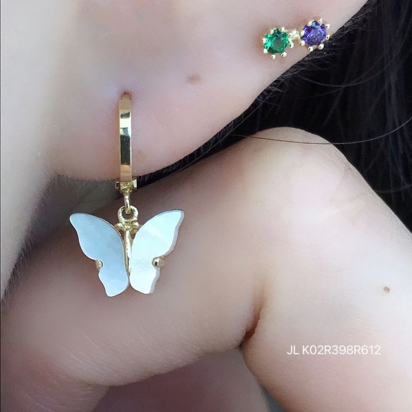 14K/10K 金  カラフルイヤピン-093