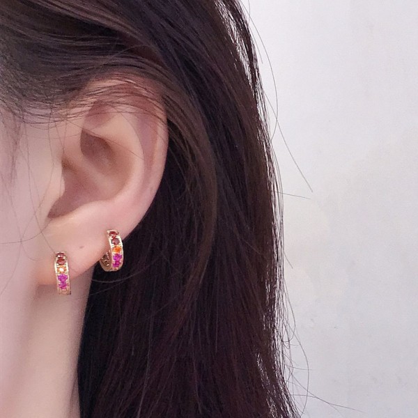 14K/10K 金  カラフルイヤピン-094