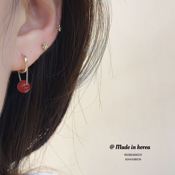14K/10K 金  カラフルイヤピン-119