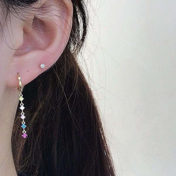 14K/10K 金  カラフルイヤピン-136