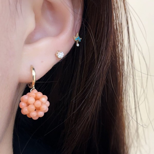 14K/10K 金  カラフルイヤピン-144