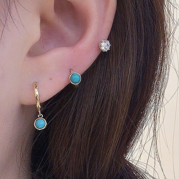 14K/10K 金  カラフルイヤピン-148