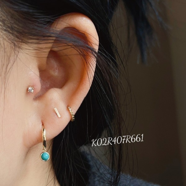 14K/10K 金  カラフルイヤピン-153