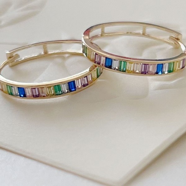 14K/10K 金  カラフルイヤピン-157