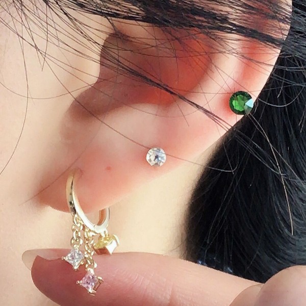 14K/10K 金  カラフルイヤピン-168