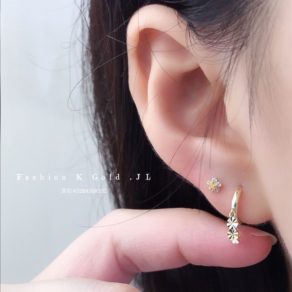 つや出しイヤリング 14K 金-001