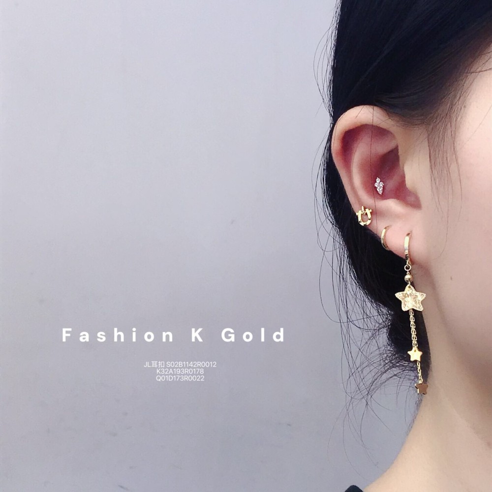 つや出しイヤリング 14K 金-013