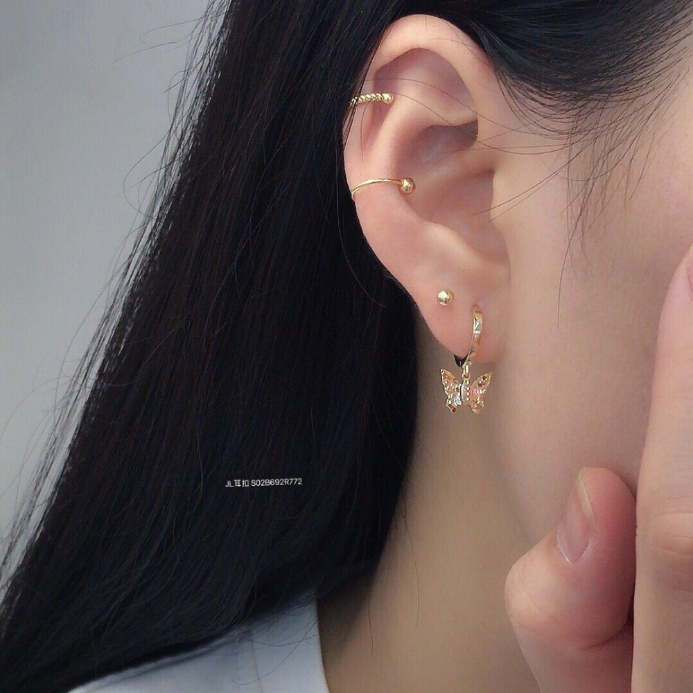 つや出しイヤリング 14K 金-021