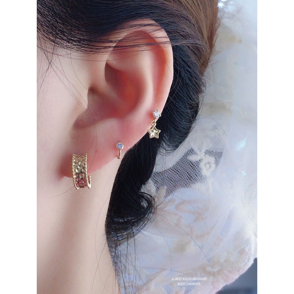 つや出しイヤリング 14K 金-048