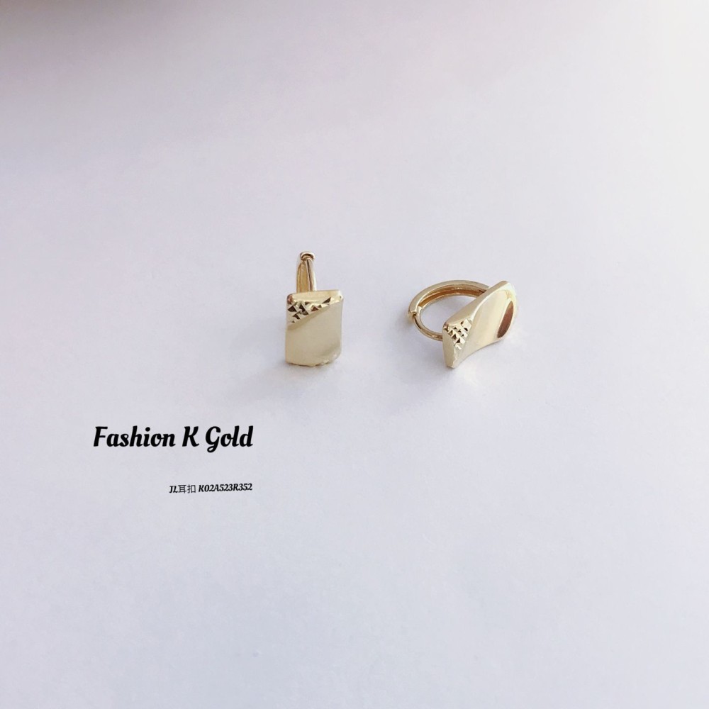 つや出しイヤリング 14K 金-063