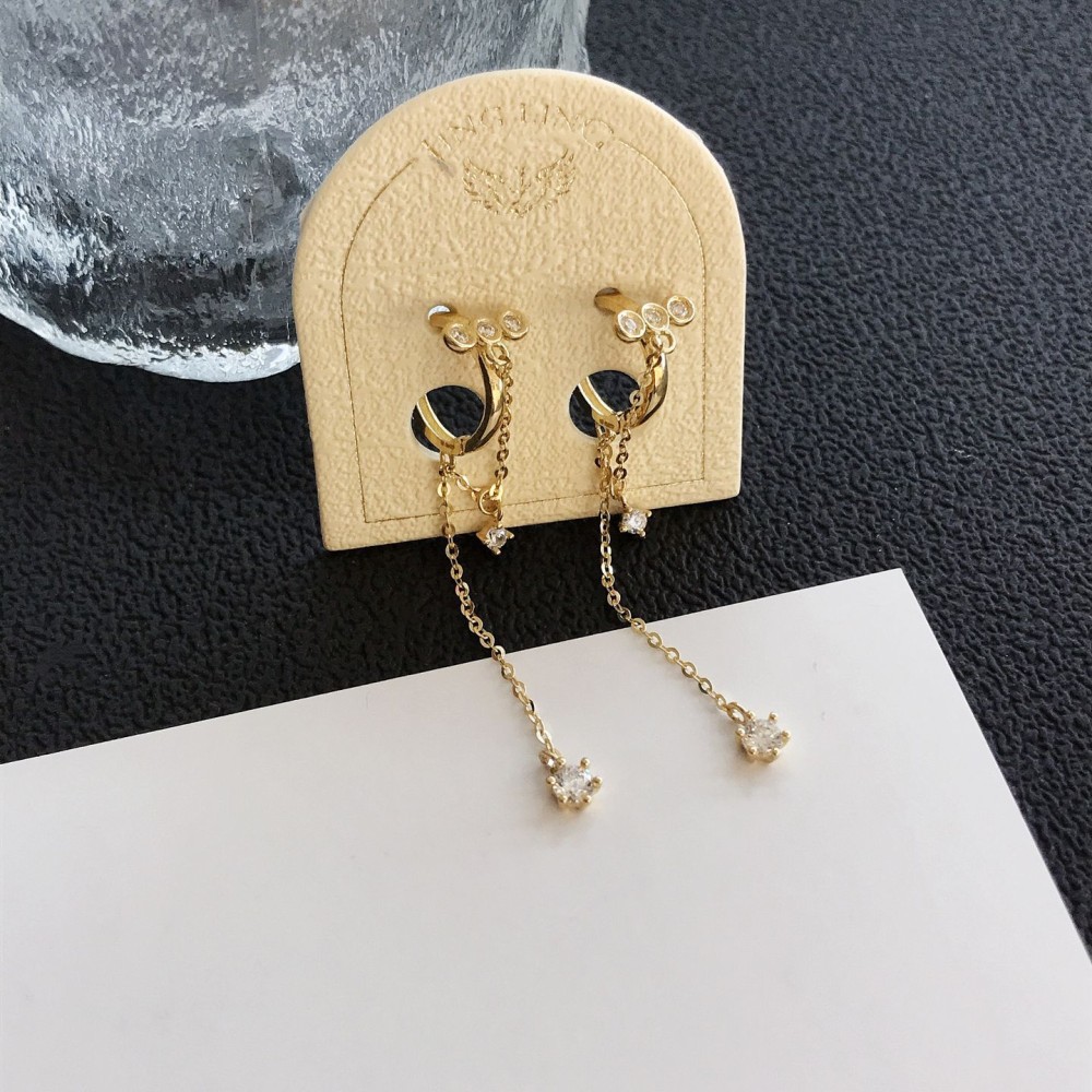 つや出しイヤリング 14K 金-073
