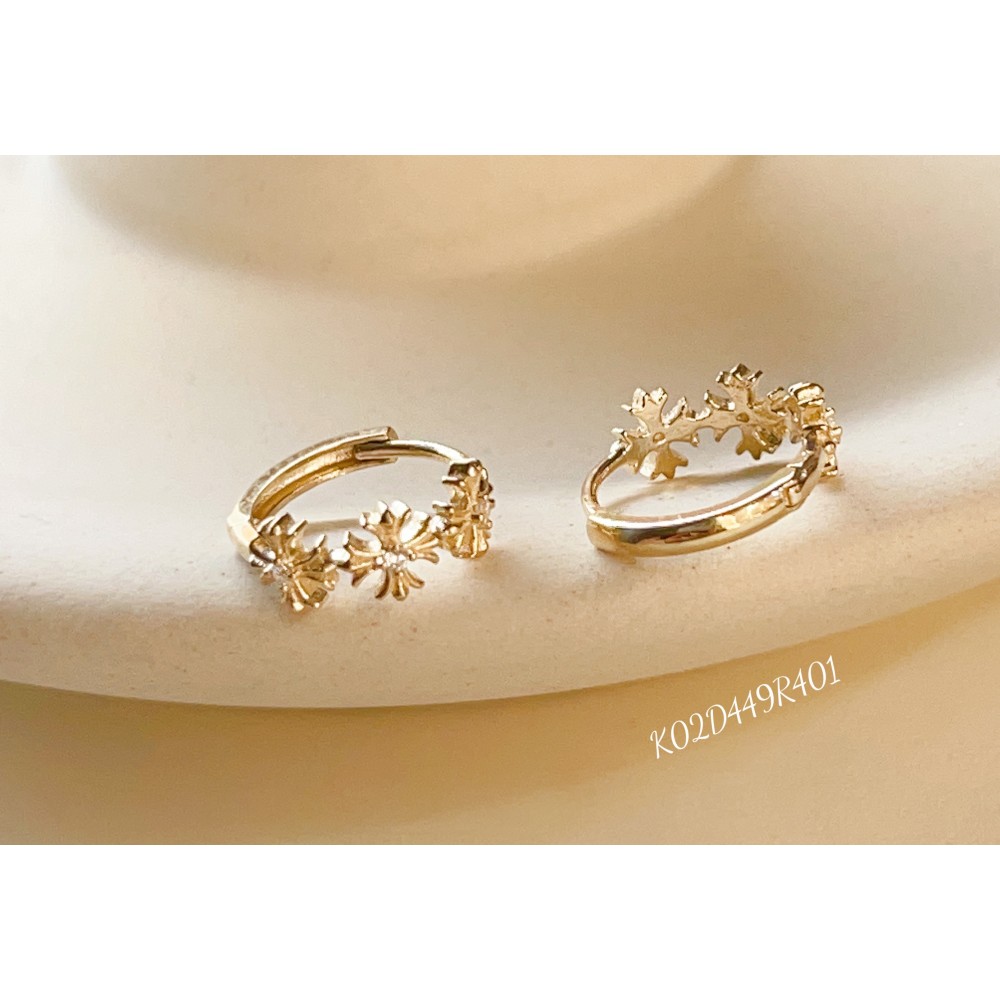 14K 金 ジルコニアイヤリング-074