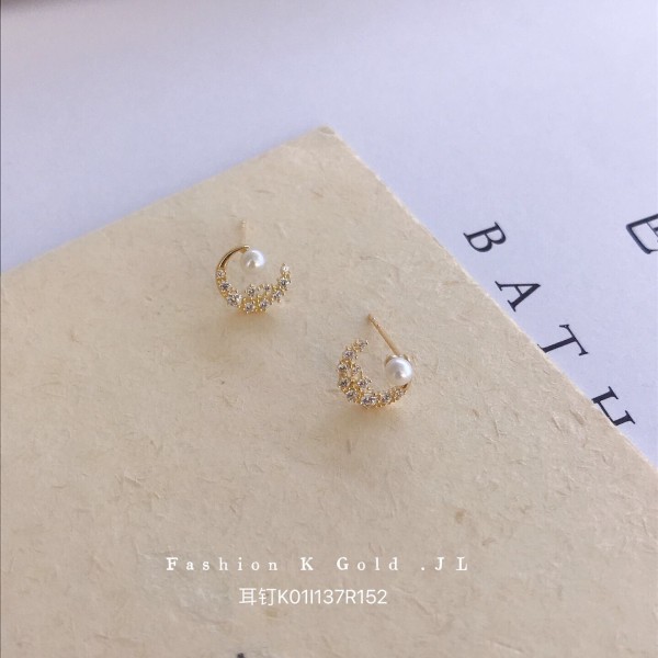 真珠イヤリング 14K 金-002