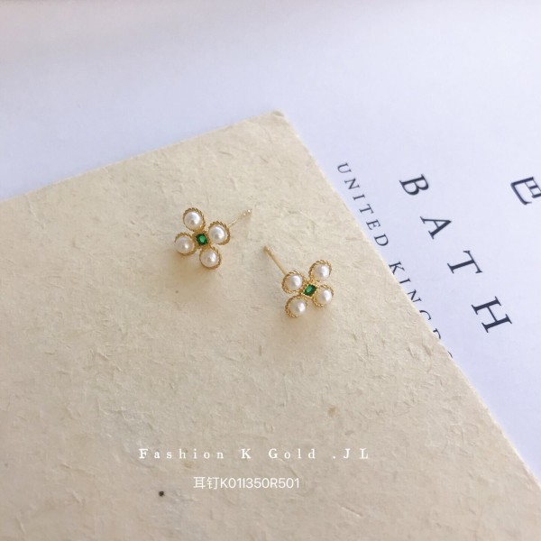 真珠イヤリング 14K 金-003