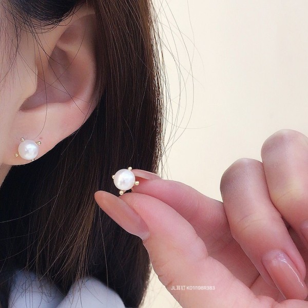 真珠イヤリング 14K 金-100