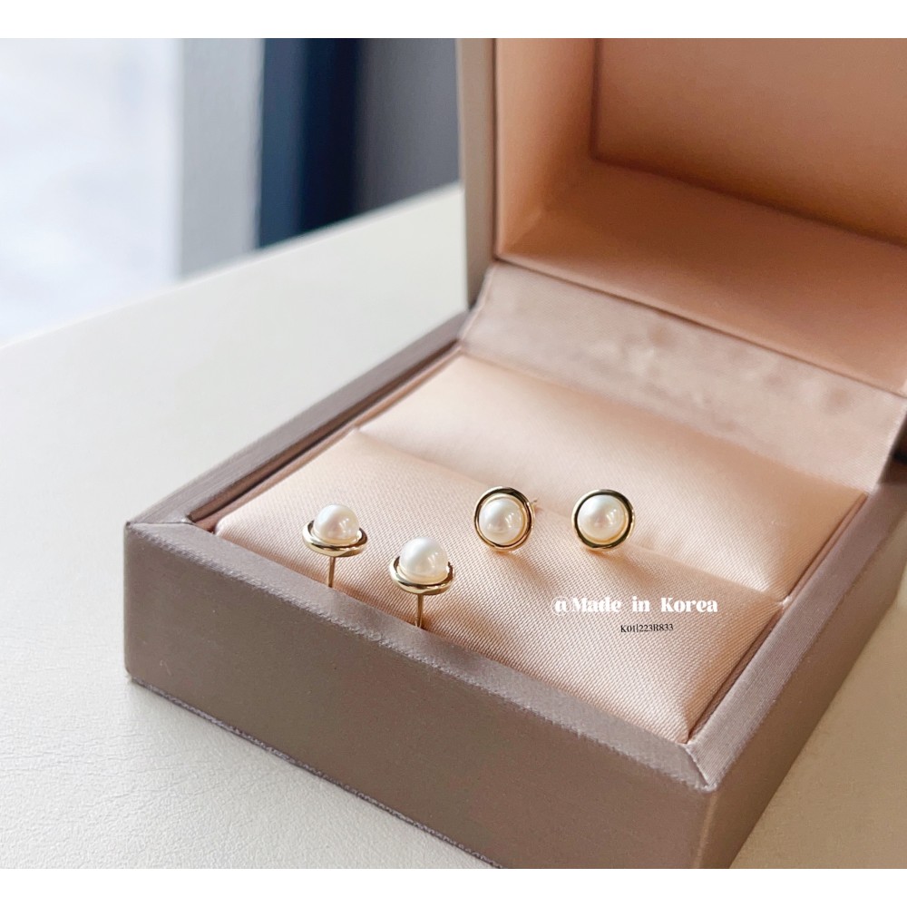 真珠イヤリング 14K 金-190 真珠イヤリング 14K 金-190