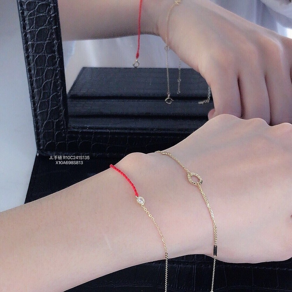  赤黒手紐 ブレスレット  14K 金-003