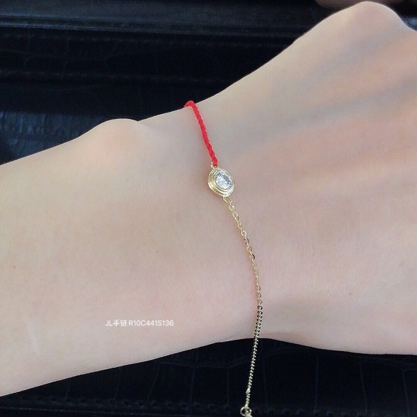  赤黒手紐 ブレスレット  14K 金-004