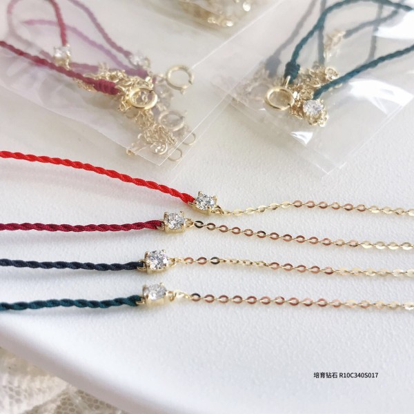  赤黒手紐 ブレスレット  14K 金-006