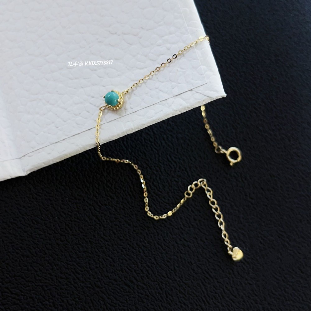  赤黒手紐 ブレスレット  14K 金-009