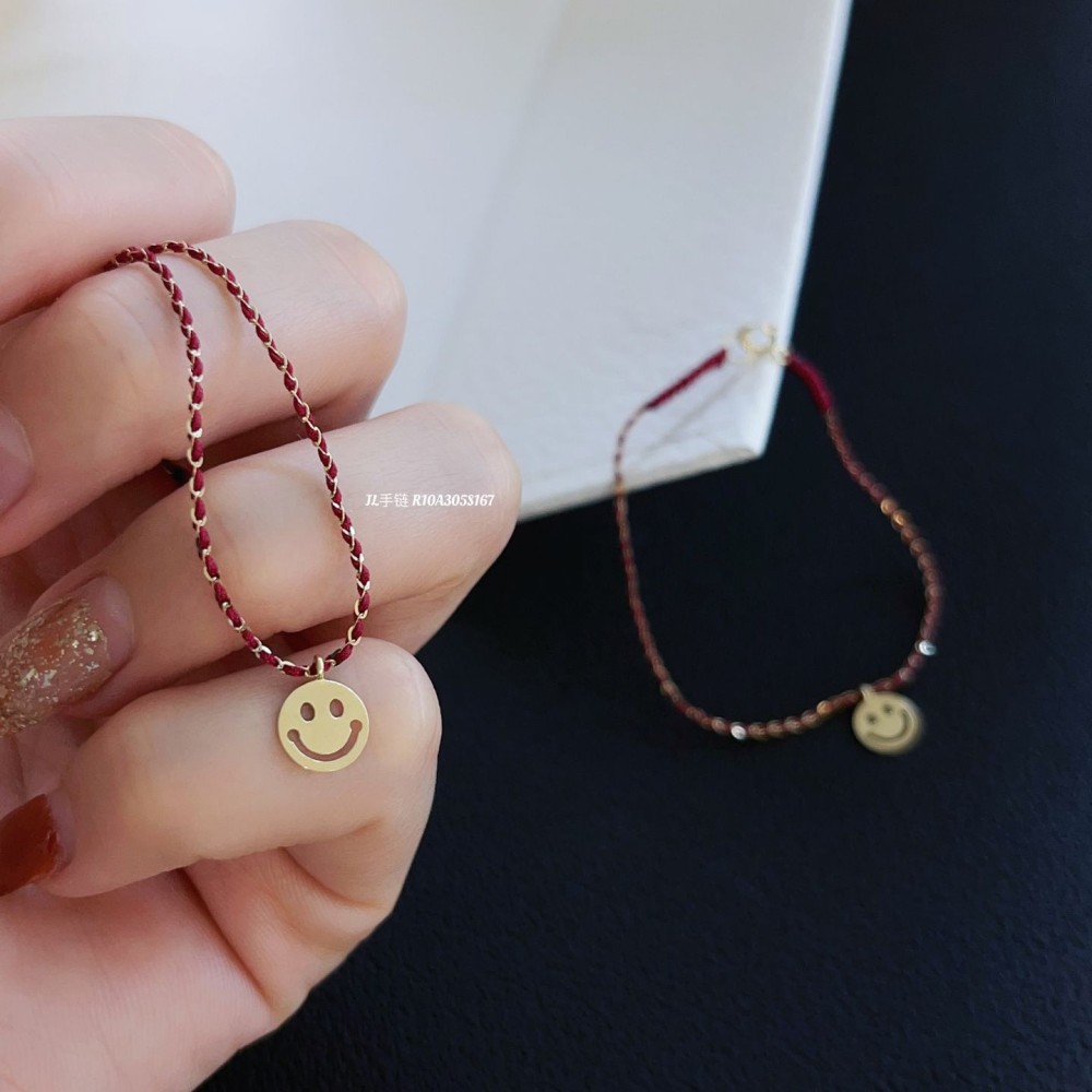  赤黒手紐 ブレスレット  14K 金-010