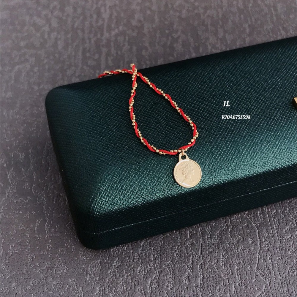  赤黒手紐 ブレスレット  14K 金-020