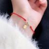  赤黒手紐 ブレスレット  14K 金-024