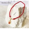  赤黒手紐 ブレスレット  14K 金-026