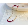  赤黒手紐 ブレスレット  14K 金-035