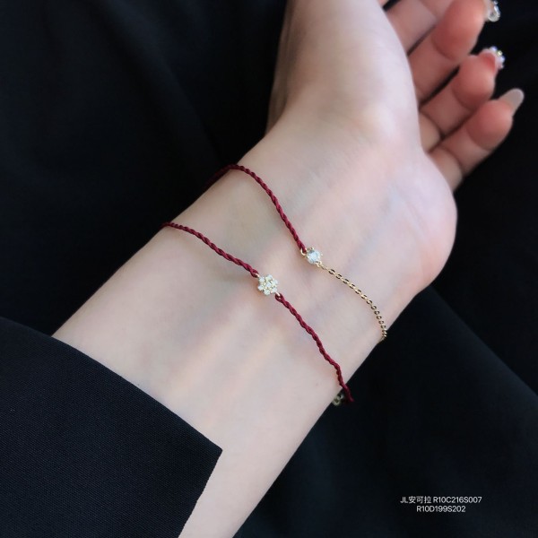  赤黒手紐 ブレスレット  14K 金-042