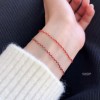  赤黒手紐 ブレスレット  14K 金-053