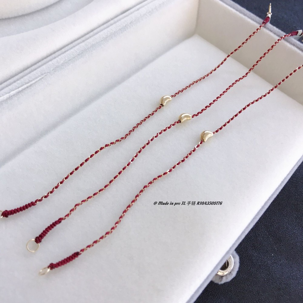  赤黒手紐 ブレスレット  14K 金-055