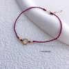  赤黒手紐 ブレスレット  14K 金-060