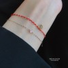  赤黒手紐 ブレスレット  14K 金-069