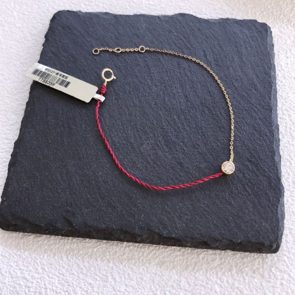  赤黒手紐 ブレスレット  14K 金-080