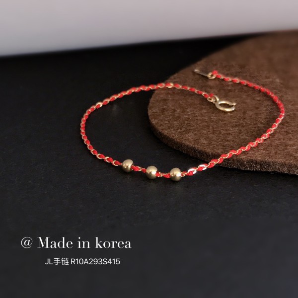 赤黒手紐 ブレスレット  14K 金-086