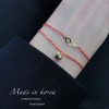  赤黒手紐 ブレスレット  14K 金-088