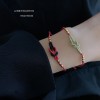  赤黒手紐 ブレスレット  14K 金-090